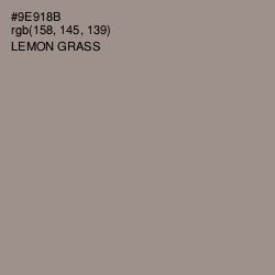 #9E918B - Lemon Grass Color Image